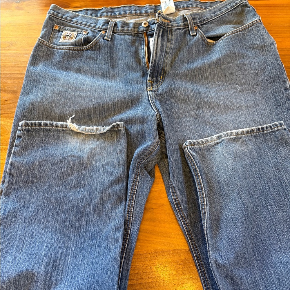 Cinch Relaxed Fit Distressed Blue Jeans